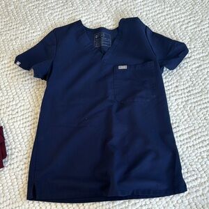 Figs Navy Blue Scrub Top